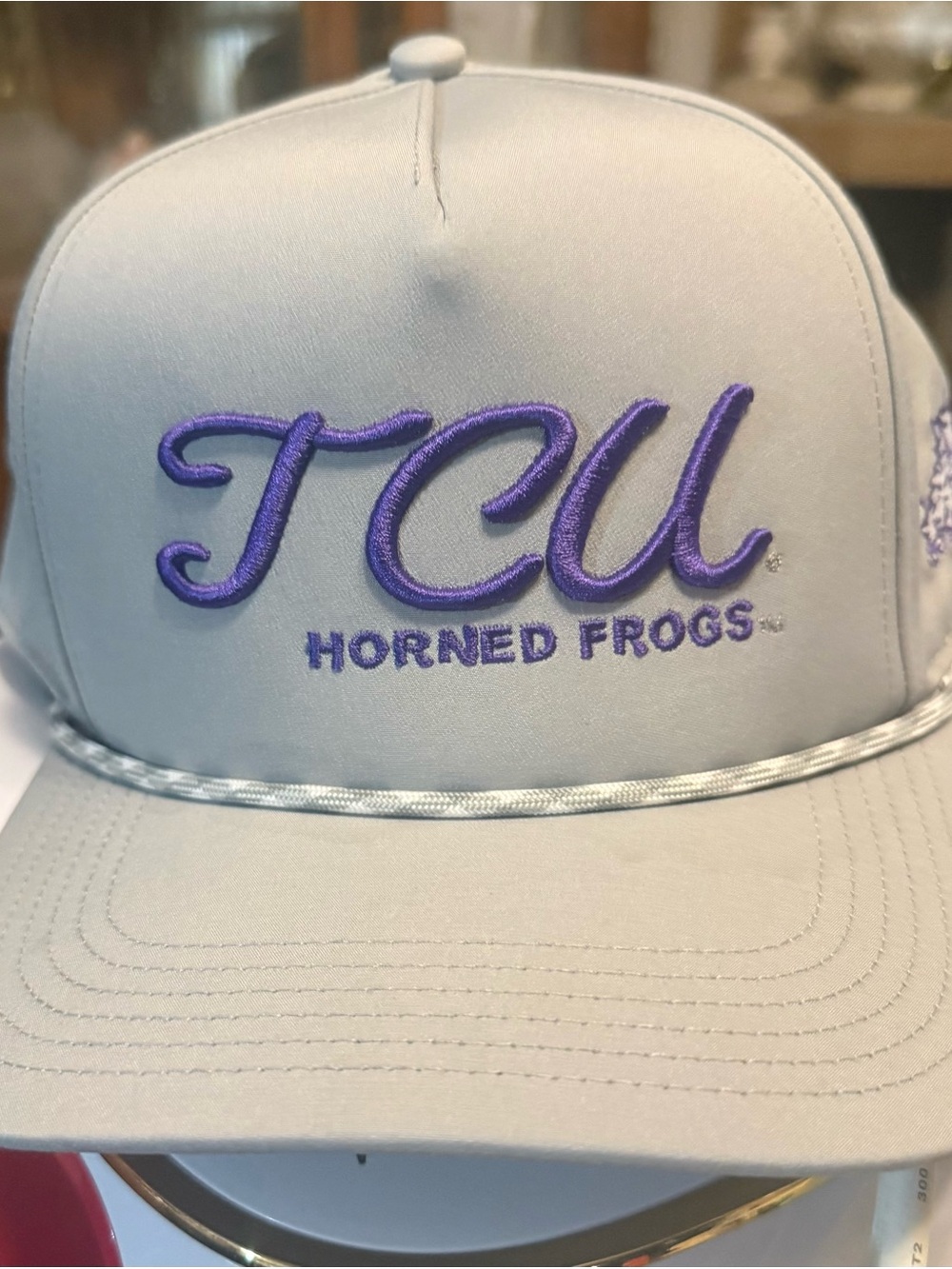 Legacy TCU Horned Frogs Gray Hat with Purple Embroidery